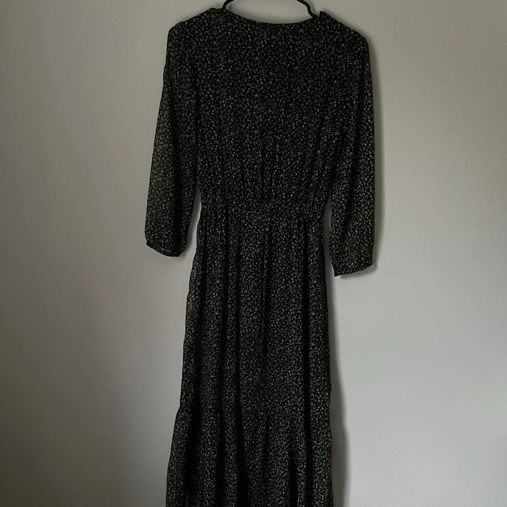 Abercrombie & Fitch 3/4 sleeve Black floral maxi dress, S - Picture 4 of 4
